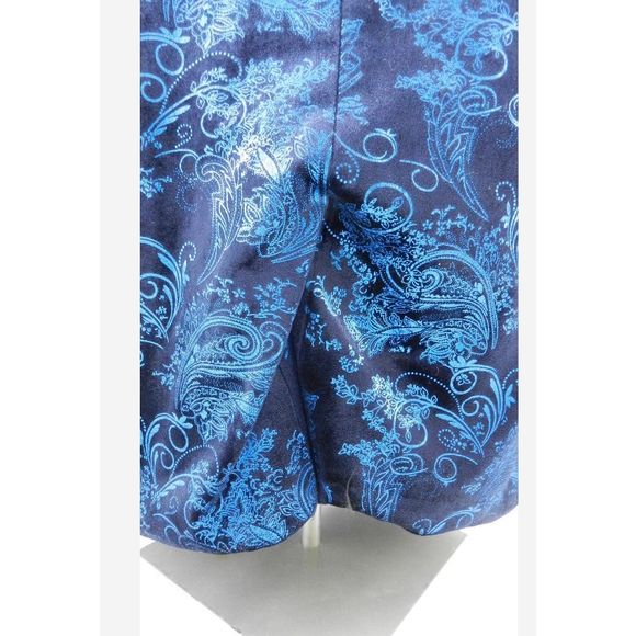Large blazer-Cloud Style Blue Floral Pattern Velvet - Picture 5 of 10